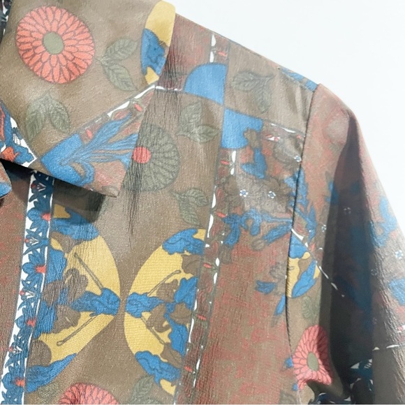 Alex Colman Vintage Brown Medium A Line 50s 60s Button Front Day Dress MIDI - Picture 5 of 10